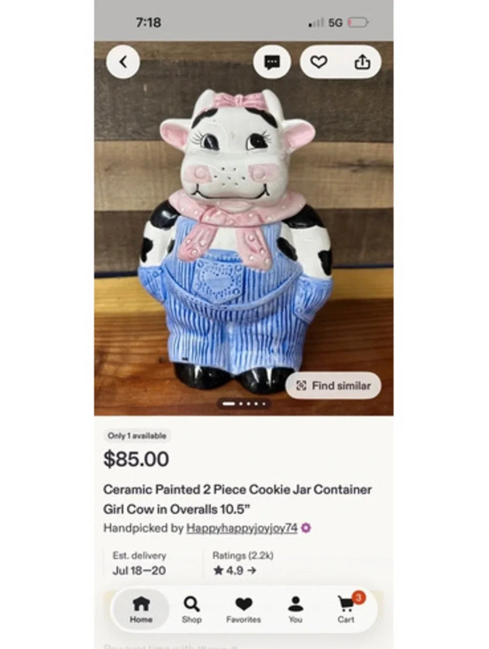 Vintage DesignPac cow cookie jar